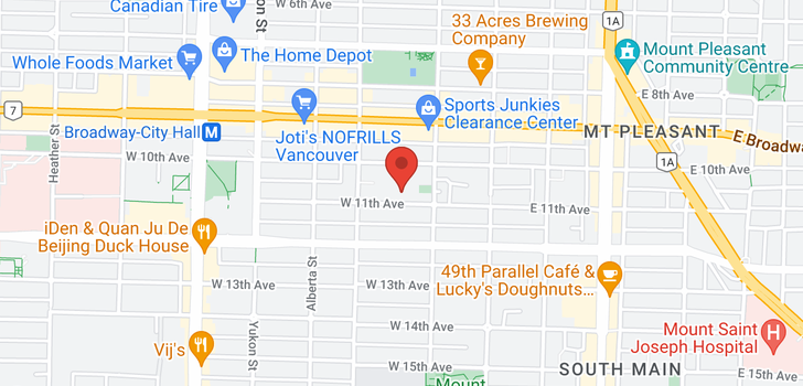 map of 129 W 11TH AVENUE